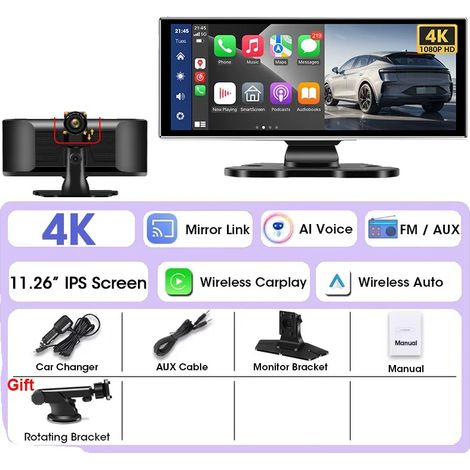 Videocamera DVR, doppia telecamera, registrazione 4K, solo telecamera frontale, 64 GB (1/2)