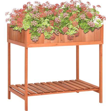 Jardinera huerto madera maciza de abeto 80x60x80 cm vidaXL (1/2)