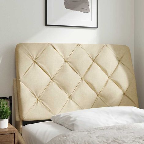 Coussin de tête de lit crème 80 cm tissu (1/5)