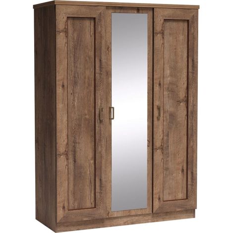 Kleiderschrank in Lefkas Eiche mit Spiegeltür, TEORA-161 (1/3)