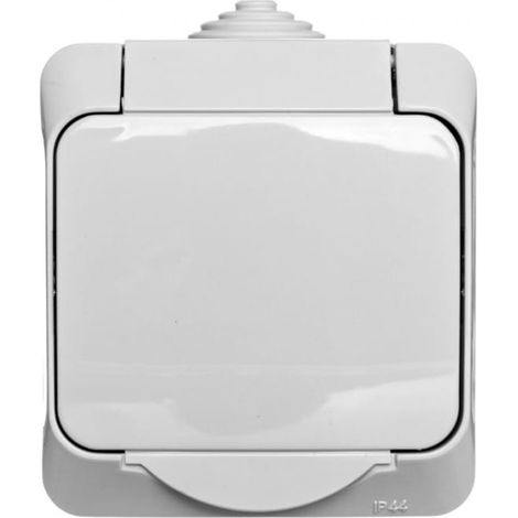 Cedar Plus Hermetische Steckdose mit/mit Klappe und Jalousien 16A IP44 grau WDE000640