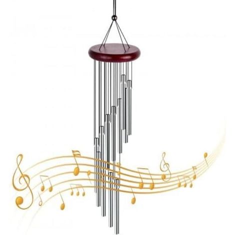 Carillons éoliens décoratifs, carillons éoliens d'extérieur avec 12 tubes en aluminium, carillons éoliens de jardin extérieur pour la maison, le jardin, la terrasse, le balcon (1/5)