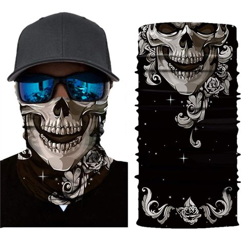 3D Masque de Protection Multifonctionnel Echarpe de Cyclisme Écran Facial extérieur Chapeaux Coupe-Vent Randonnée Course à Pied Ski Warm Neck Bandana Balaclava Protection UV (1/5)