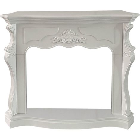 Cornice per camino rivestimento in legno L123xP39xH100 Parigi Bianco (1/5)