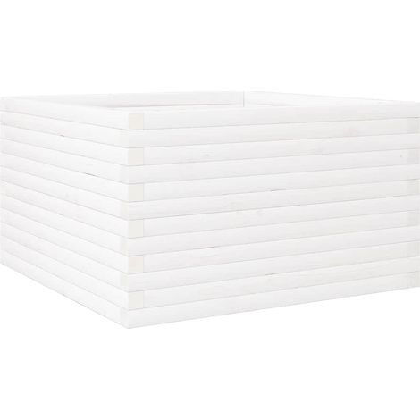 Maison Exclusive - Pflanzkübel Weiß 80x80x46 cm Massivholz Kiefer