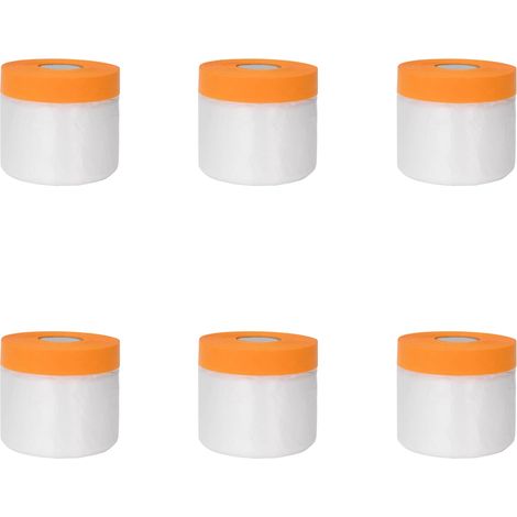 Dust Sheet with Adhesive Tape 6 pcs Transparent 30 x 3300 cm vidaXL