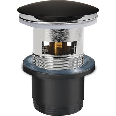 1 - Bonde De Lavabo - Laiton - Système Quick-Clac Avec Trop-Plein 80 Mm Pour Salle De Bains Moderne Noir (1/4)