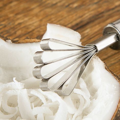 Tragbare Edelstahlreibe für Kokosfleisch, Fischschupper und -schneider, multifunktionales Küchenutensil (1/5)