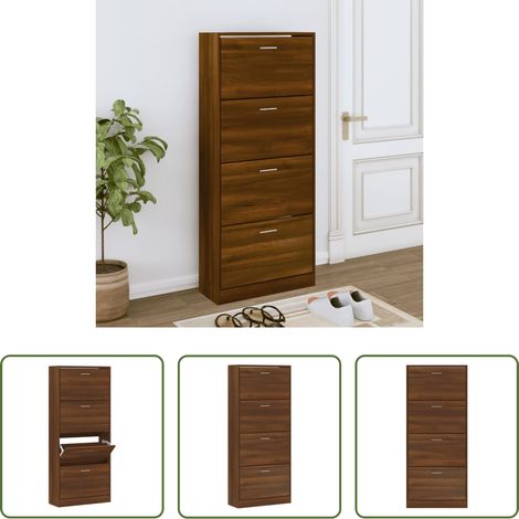 vidaXL Schuhorganizer -  Schuhschrank Braun Eichen-Optik 63x24x147 cm Holzwerkstoff (1/5)