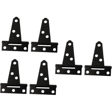 6 pièces Lot de Charnières T Galvanisées Noires (1/5)
