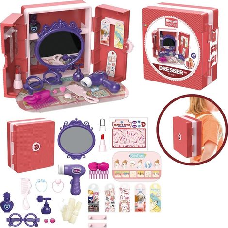 Tavolo da trucco con accessori, 24 pezzi