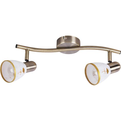 Spot plafonnier brun verre albâtre 2xE14 Rabalux 6357 (1/3)