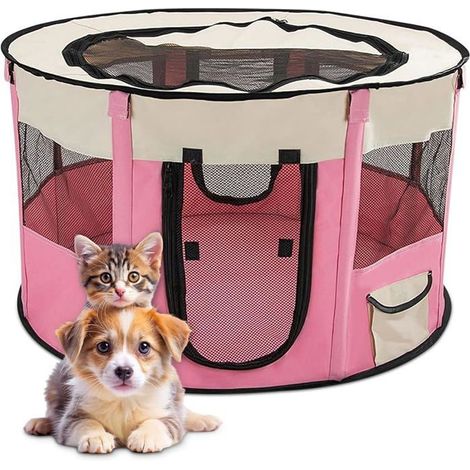 Parc pliable pour chien, Enclos portable pour Chiot, chat et Lapin, tente Respirante d'Intérieur/extérieur (1/4)