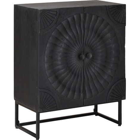 Maison La Vie - Buffet Salon Moderne - Meuble de rangement - Noir 55 x 30 x 70 cm bu4891 (1/5)