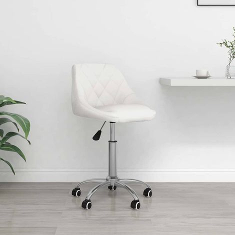 vidaXL Silla de oficina giratoria de cuero sintético blanco (1/5)