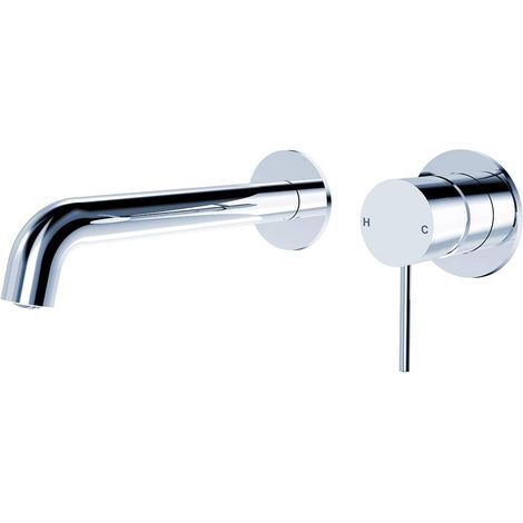 ZOLGINAH Grifo de lavabo cromado Grifo de baño montado en la pared Grifo de lavabo de baño montado en la pared Grifos de bañera Grifo mezclador Grifo de lavabo cromado montado en la pared (1/5)