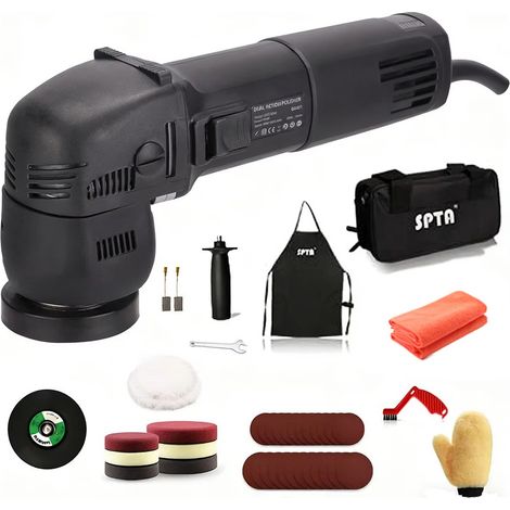 Polisseuse automobile orbitale 780W, 3 pouces 10 mm, vitesse réglable 2000–5500 tr/min, kit detailing voiture avec 4 tampons de polissage et brosse