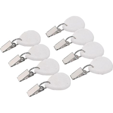 Lot de 8 poids de nappe en forme de goutte, avec pince métallique et pendentif en pierre (blanc). (1/4)