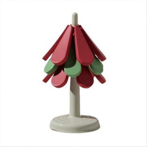 Napperon de table rond anti-brûlure en forme de sapin de Noël (1/5)