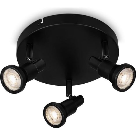 Briloner Leuchten - LED Deckenlampe Badezimmer, verstellbar, LED Deckenleuchte Bad, IP44, warmweiße Lichtfarbe, GU10, Schwarz, 210x106 (DxH)