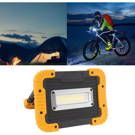 Lampe de travail COB, lampe torche d'urgence, projecteur portable, rechargeable par USB, support rotatif à 180°, étanche, idéale pour l'extérieur, le camping, la randonnée, l'inspection automobile et (1/5)