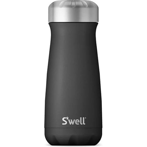 Bouteille de voyage, Black Onyx, 470ml. La bouteille de voyage isolée sous vide garde les boissons froides et chaudes - Bouteille d'eau en acier inoxydable sans BPA (1/5)