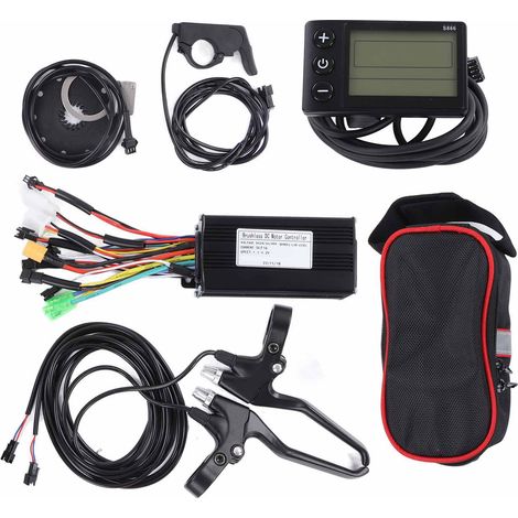 Kit de conversion pour vélo électrique : contrôleur 3 modes 26 A, panneau S866, accélérateur et frein au pouce pour moteur de 500 W à 750 W (1/5)