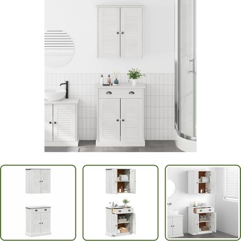 vidaXL Buffet mural - Ensemble de mobilier de salle de bain avec étagère VIGO 2 pcs (1/5)