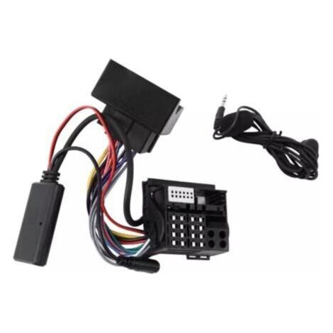 Autoradio Bluetooth Musique AUX Câble Adaptateur Mains Libres Kit de Harnais pour BMW E60 E63 E90 E91, Noir pratique