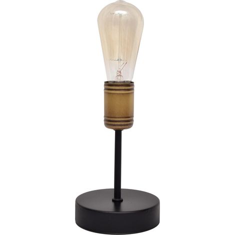 Helam TUBE Lampe à Poser Noir Patiné 12cm
