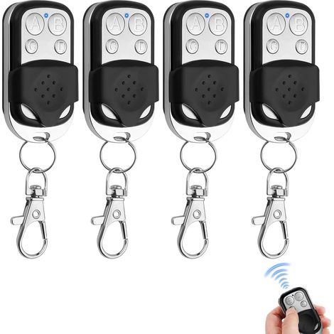 4 Pièces Telecommande Universelle Portail,Télécommande portail Telecommande Universelle Porte Garage Compatible 433.92 MHz,Compatible 4 Boutons Touches,Pour Porte de Garage et Voiture (1/5)
