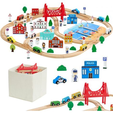 Circuit de Train Bois Enfants 3-8 Ans Ensemble Rails de Train en (1/5)