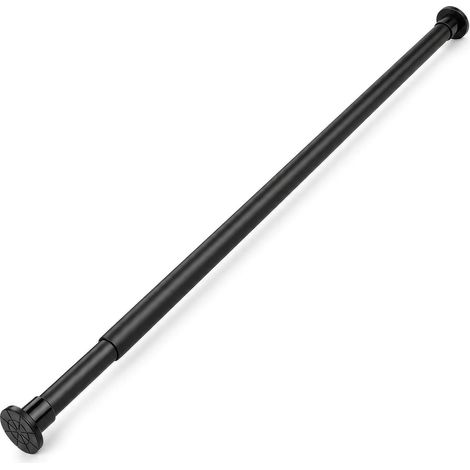 Metall Teleskopstange ausziehbar schwarz zum Einklemmen - 88-158 cm - Gardinenstange ohne Bohren stufelnlos verstellbar