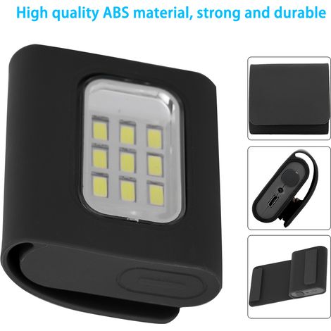Wiederaufladbare COB-LED-Lampe über USB, Sicherheitsleuchte für Outdoor-Sportarten, Laufen, Radfahren, Nacht, wasserdicht, praktischer Clip. (1/5)