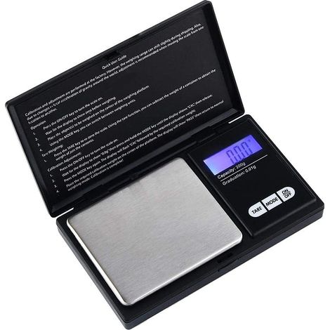 200g 0,01g – Écran LCD—Balance de cuisine numérique  – Acier inoxydable – Fonction de tare – Compacte et légère
