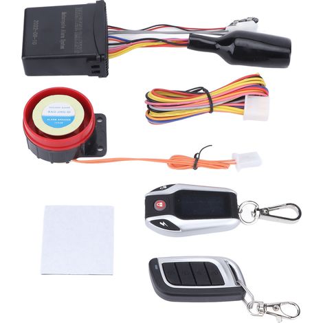 Système d'alarme moto bidirectionnel 105-125db, haut-parleur verrouillage/déverrouillage automatique, télécommande étanche pour véhicules électriques, sans indicateur de pression des pneus (1/5)