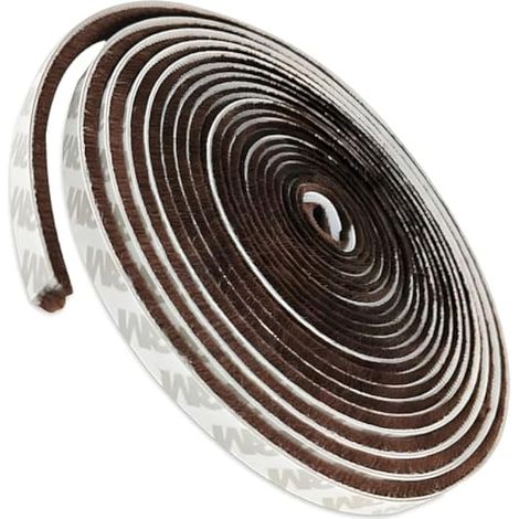 Bande de Joint Brosse, 5m Bande de Brosse Autocollante Anti-poussière Résistant au vent pour Fenêtres et Portes Mobiles (marron) (1/4)