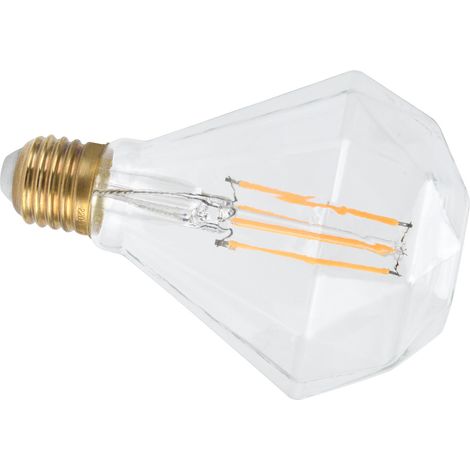 LED-Glühbirne E27 4W Vintage-Zierlampe mit Glühfaden für Kronleuchter und Wandlampen, 220V, warmweiß, transparent (1/5)