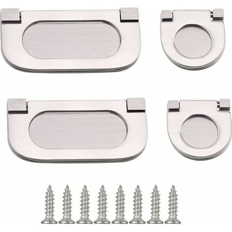 Tucire 4 Pieces Invisible Handles Drawer Pull Recessed Handle Kitchen Door Handles Cupboard Drawer Handle Furniture Bedroom Furniture Pull Drawer Hardware with Screws,35/75mm (1/5)