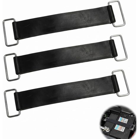 3 Pcs Motorcycle Leather Strap for Battery Mounting, Heavy Duty Holding Strap for Scooter and Quad Bike Safety Accessory Black, 15 x 1 cm (1/5)