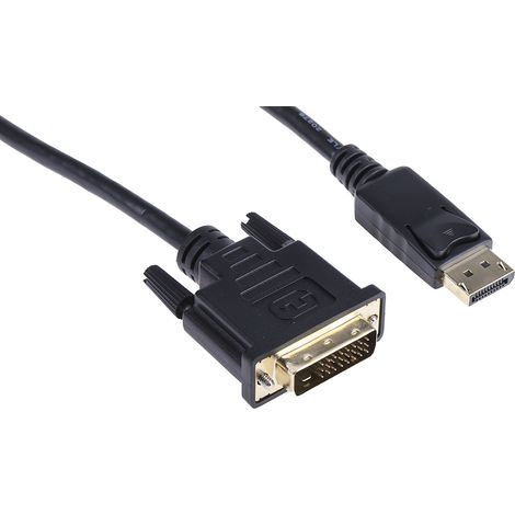 Câble de port d'affichage RS PRO, DisplayPort/ DVI-D M /M en 3m Noir ( Prix pour 1 ) (1/3)