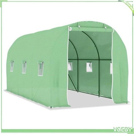 Serre - FAFEICY - 48165 - 4,5x2x2 m (9 m²) - Tissu PE 140 g/m² - Cadre acier galvanisé (1/5)