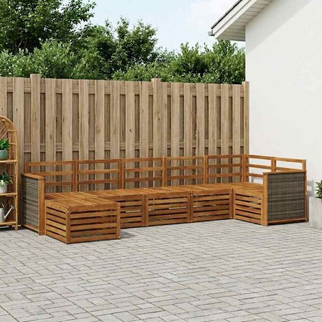 vidaXL Outdoor Sofa Set 6 pcs Natural Solid Acacia Wood (1/5)