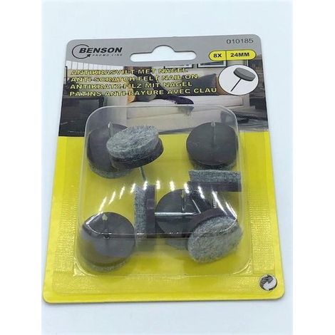 Patins en feutre anti-rayures avec clou - Pour table, pied de chaise, placards - Extra forts - Lot de 8 - Protection sols et meubles (1/3)