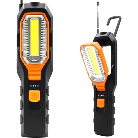 Inspection Lamp, Rechargeable LED Work Light, COB Work Light, LED Flashlight, with Magnetic Base and Hanging Hook for Automotive Workshops, Camping, Emergencies (1/5)