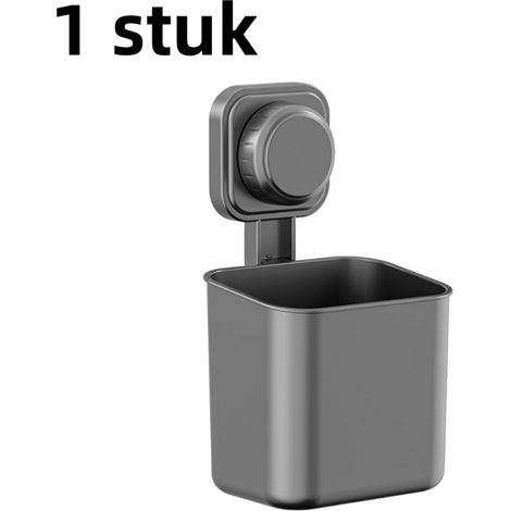 1 pièce boîte de rangement à ventouse égouttoir pour cuillère domestique étagère de cuisine fixation murale sans perçage couleur grise (1/5)