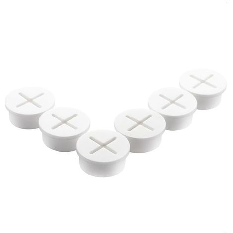 HOXILEELEO - 6pièces Cache-câbles Plastique Rond pour Bureau Grommet De De Fils Décoratif Couvercle De Passage De Câbles pour Tables Et Bu (1/5)