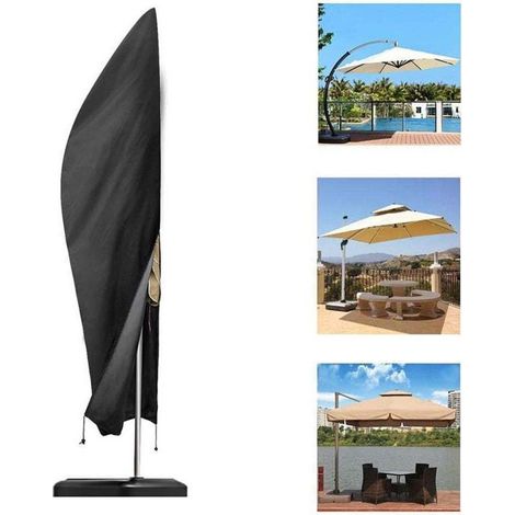 Housse de Protection pour Parasol 280cm x 30 cm/81cm/45cm Parasol Déporté Parasol de Jardin Tissu Oxford Robuste Étanche Anti-UV Anti-Poussière (1/4)