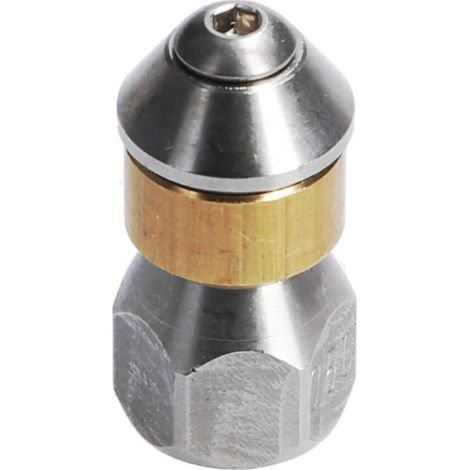 Rotary nozzle for high-pressure cleaner hose cleaning, IG inlet, stainless steel, brass, 5800 MPa (1/5)