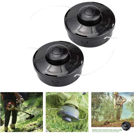 Set of 2 Universal Brush Cutter Heads M10 x 1.25, Nylon Replacement Spool, Universal Petrol Brush Cutter Spool Head Compatible with Garden Petrol Trimmer (1/5)
